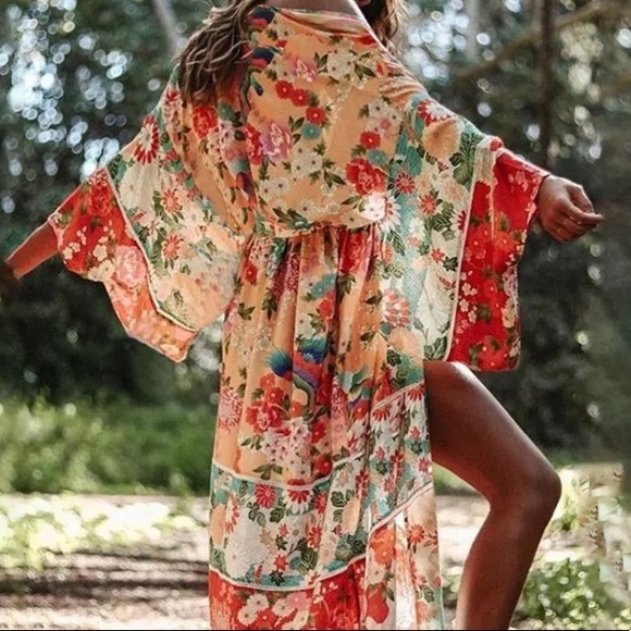 “The Mallory” Bright Boho Floral Kimono